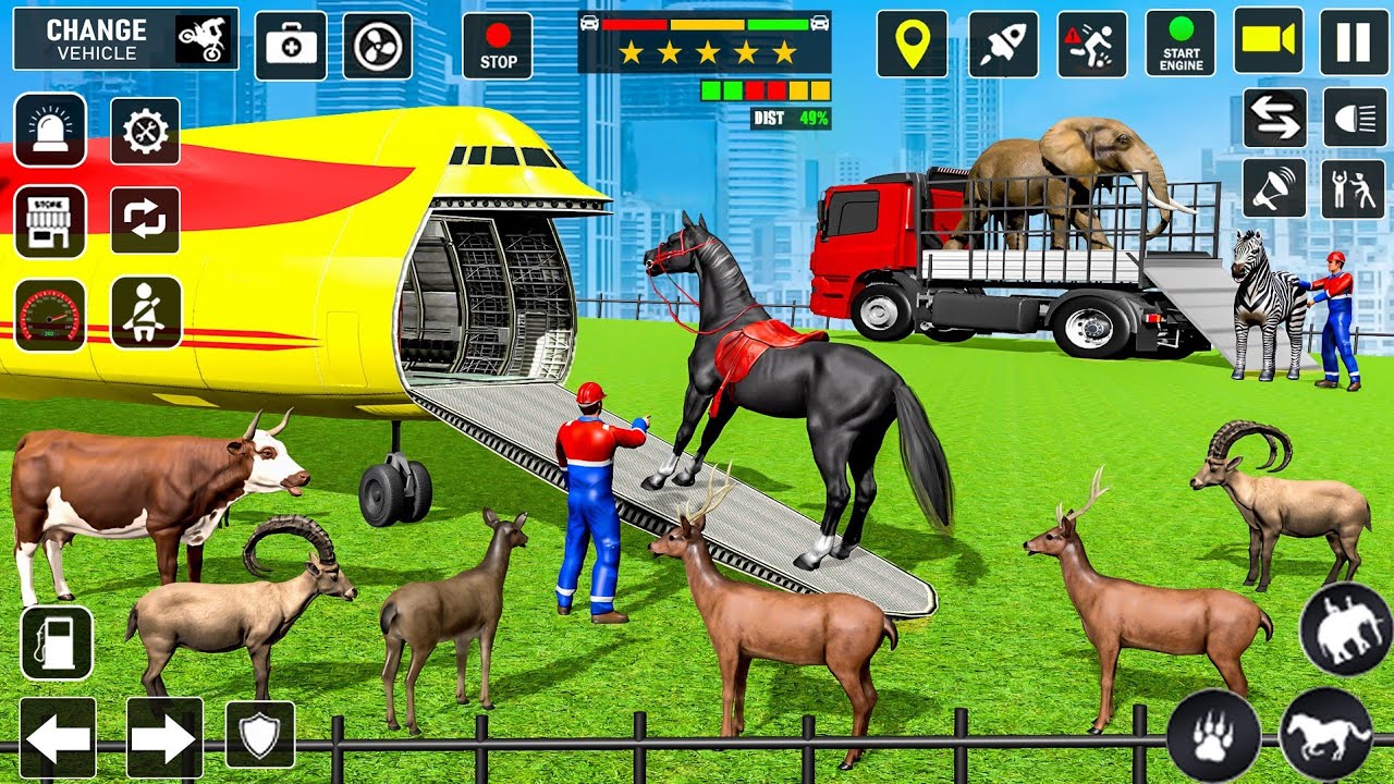 Many animal transport by truck and danger animal also transport by truck in the farmhouse 