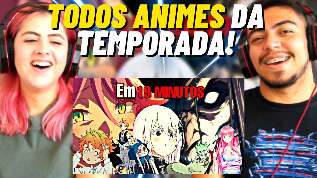 REACT - QUASE TODOS OS ANIMES DA TEMPORADA EM 19 MINUTOS - (Caiera) CASALZINHO