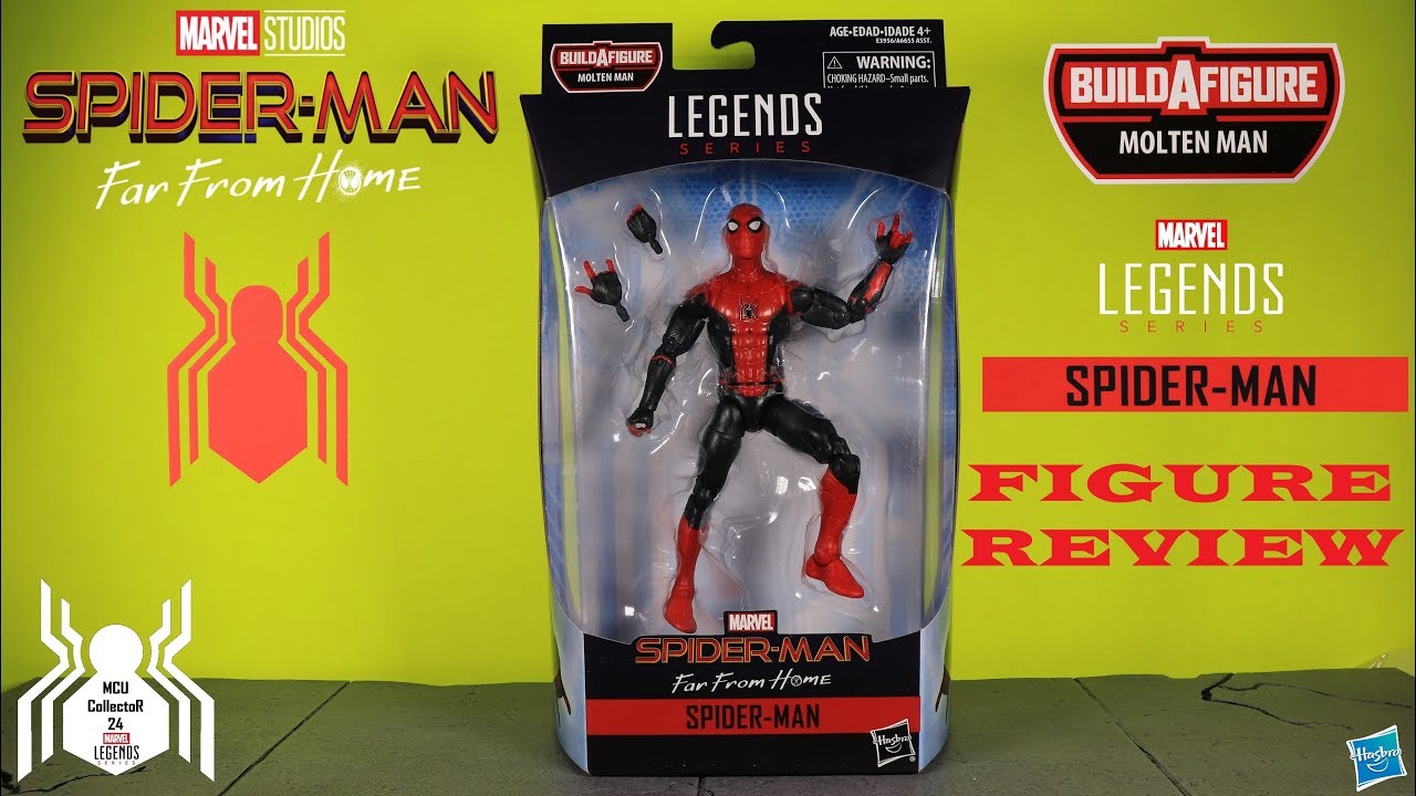 Marvel Legends SPIDER-MAN Upgraded Suit Far From Home Molten Man BAF MCU Movie Figure Review
