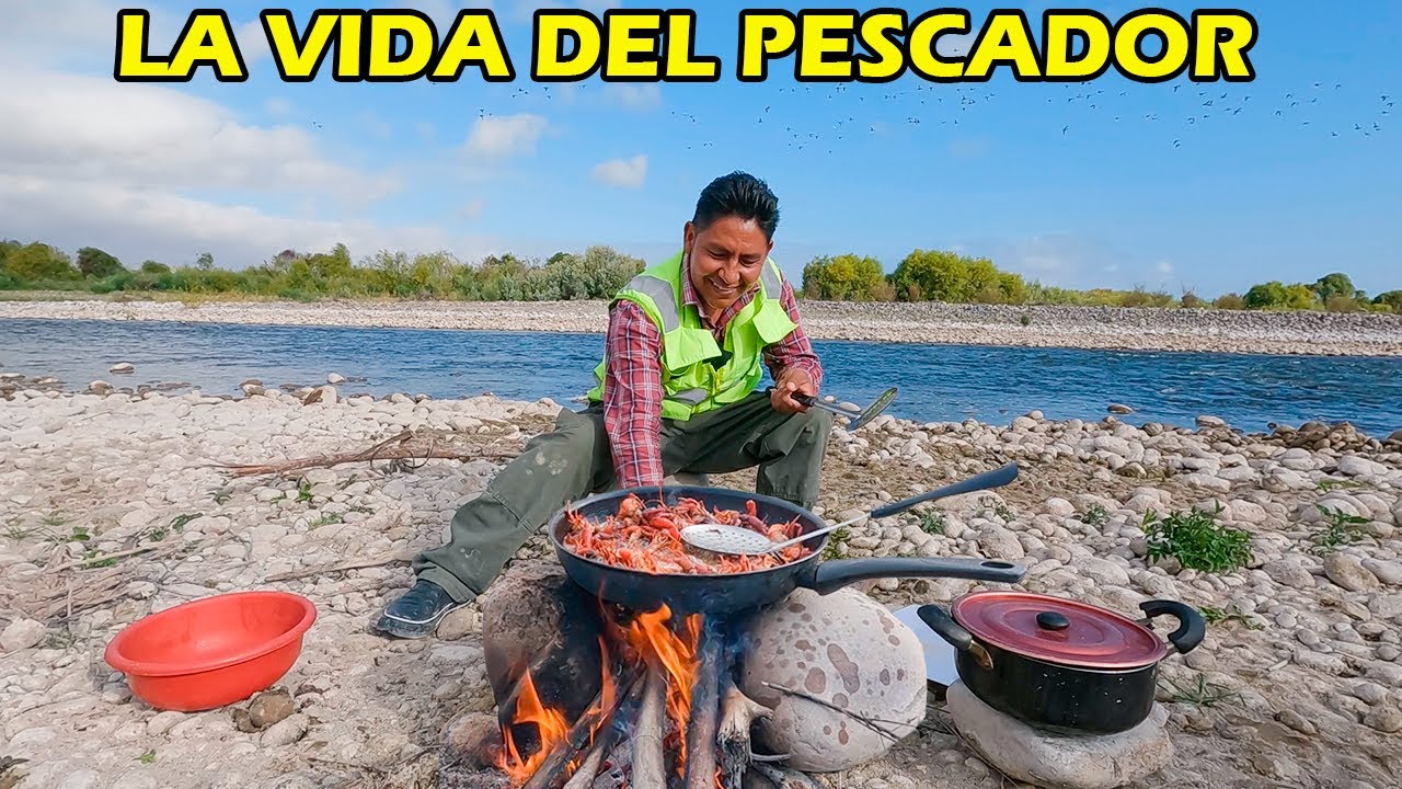 COMO PESCAR CAMARONES Y COCINAR EN RÍO