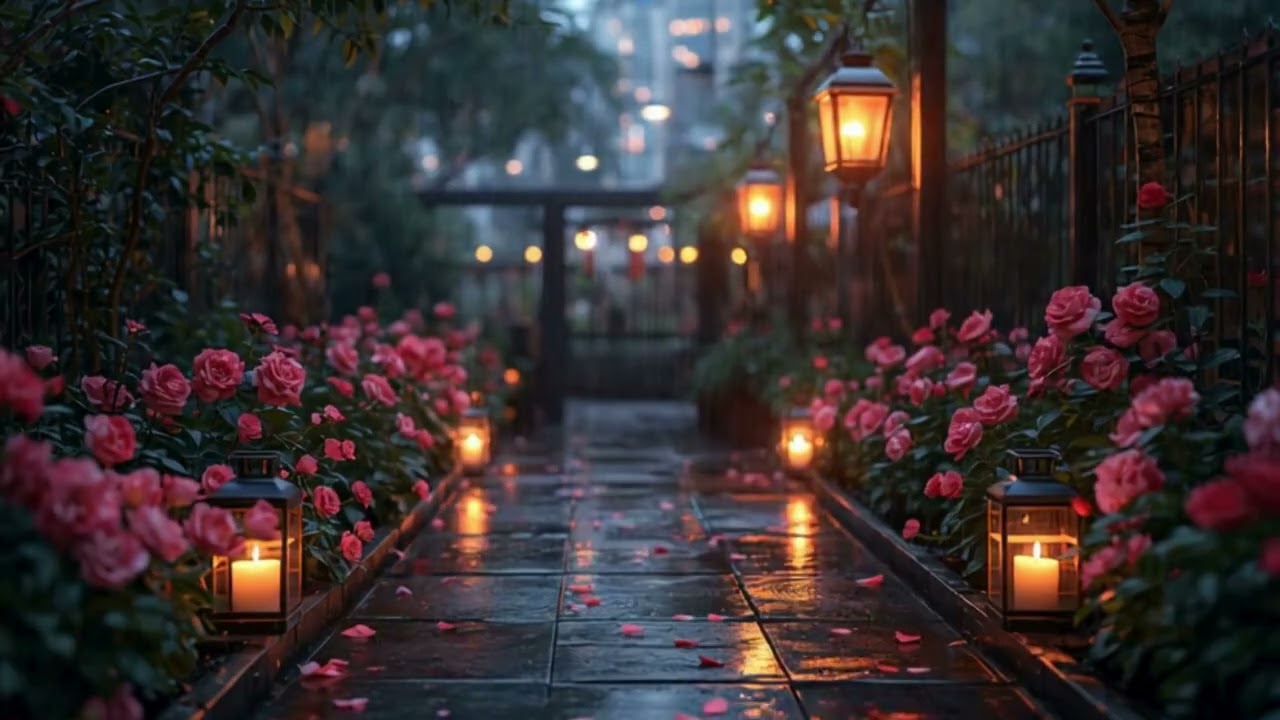 ❤️ Flickering Candlelight & Roses | Warm Ambience for Stress Relief & Gentle Sleep