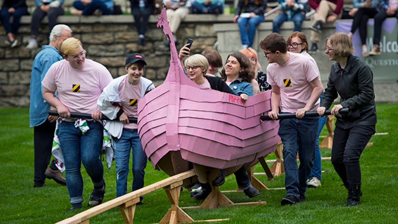 Cardboard vehicles take to the rail at the Kansas City Art Institute