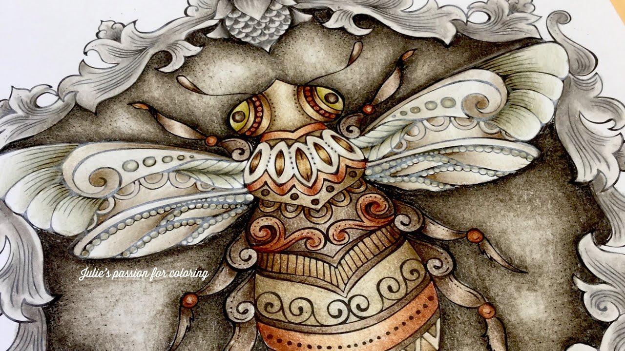 DIE WELT UNTER DER LUPE - ZU LANDE by Rita Berman - prismacolor pencils - color along