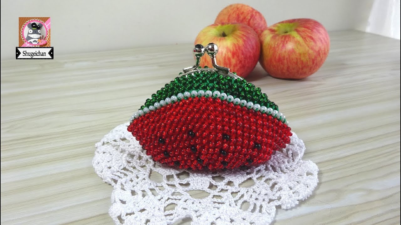 Арбузный кошелек с бисером CROCHET