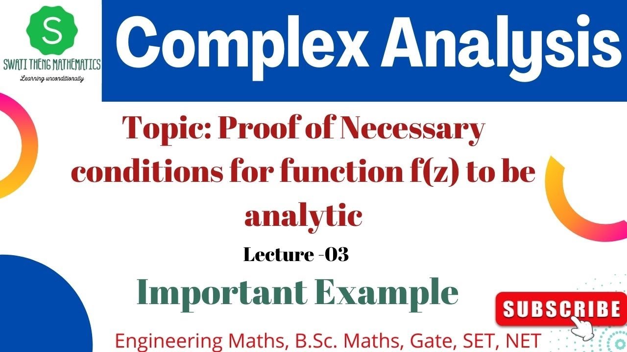 Proof of Necessary conditions for function f(z) to be analytic || Cauchy's riemann Equations