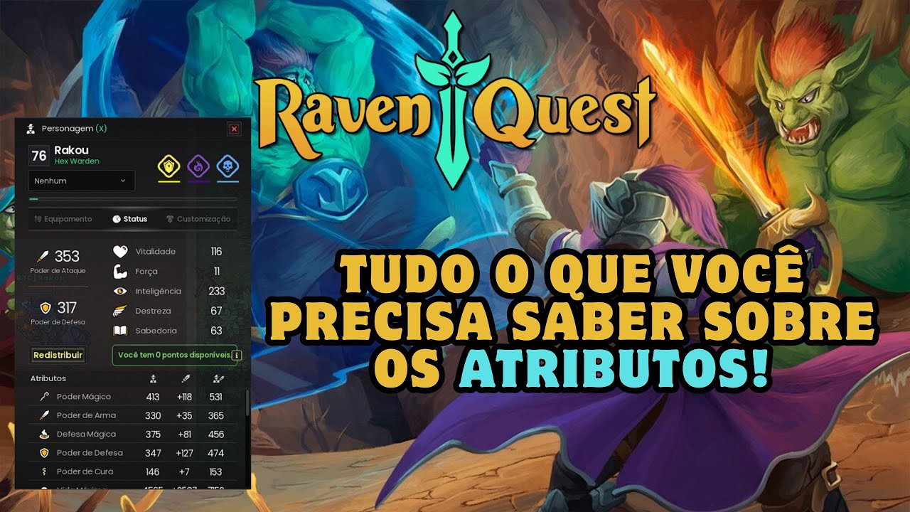 RavenQuest: Tudo Sobre os Atributos do Personagem! [Guia Completo]