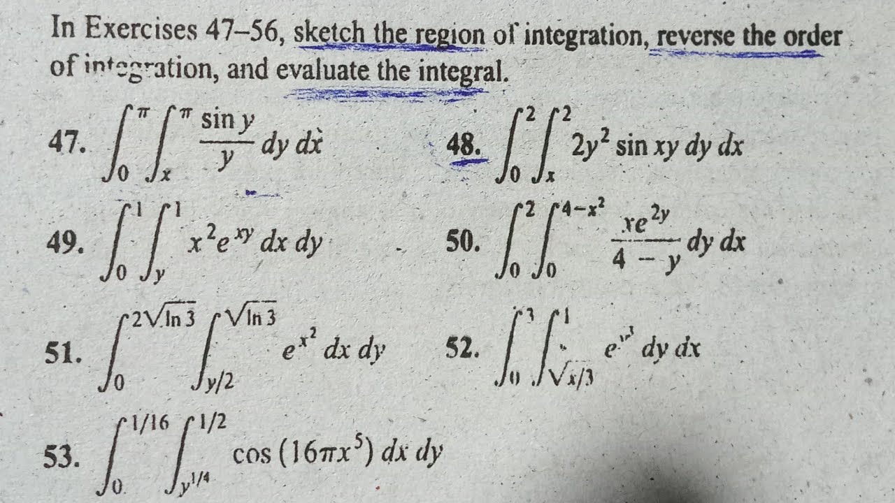 Sketch the Region, Reverse the order and evaluate the limit of integration || Thomas Calculus | 15.2