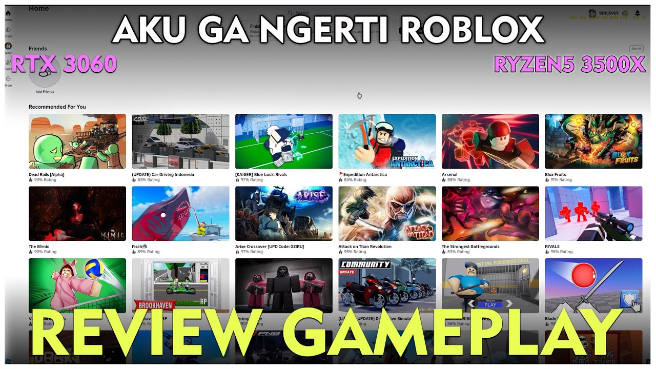 Roblox RTX 3060 12GB D6 Test Gaming