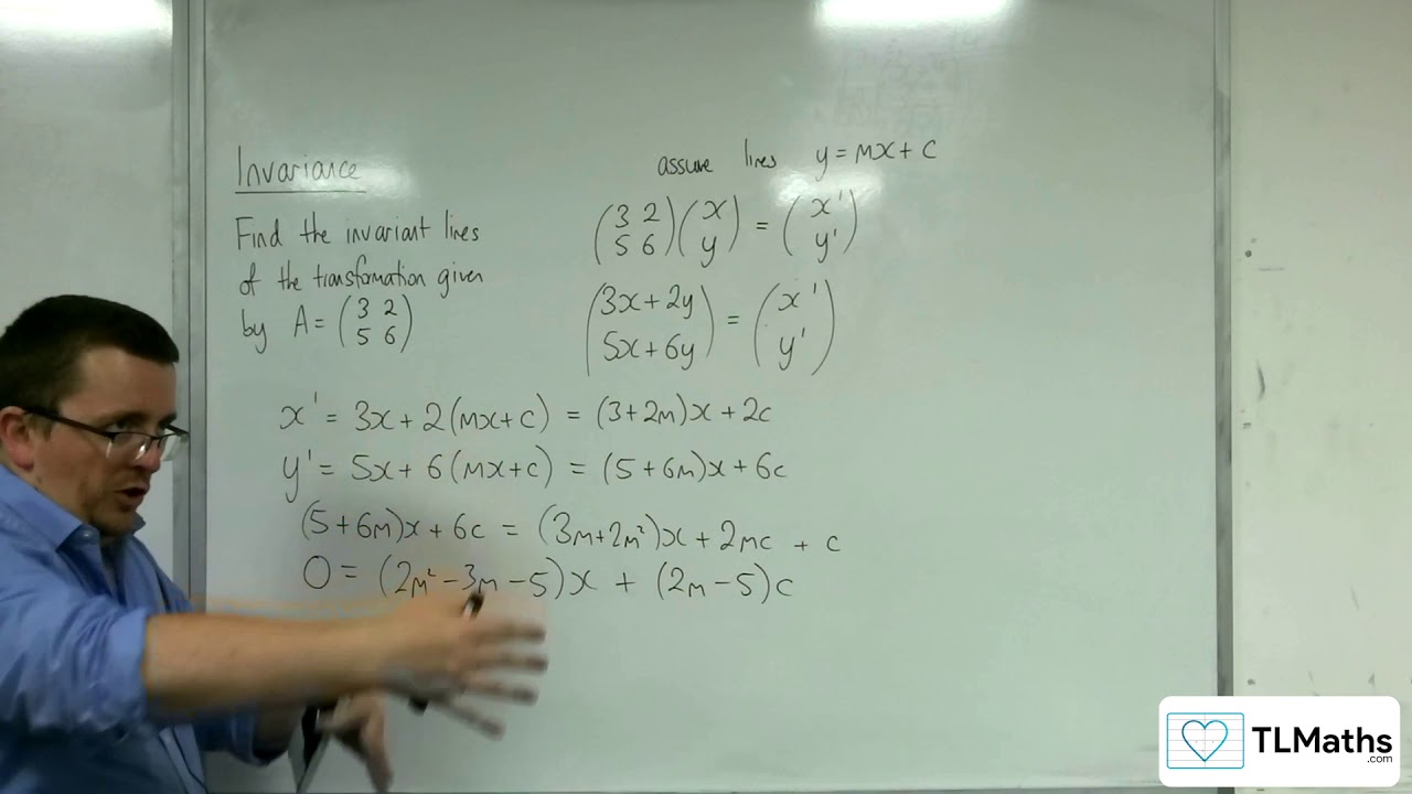 A-Level Further Maths: C4-04 Invariance: Example of Finding Invariant Lines