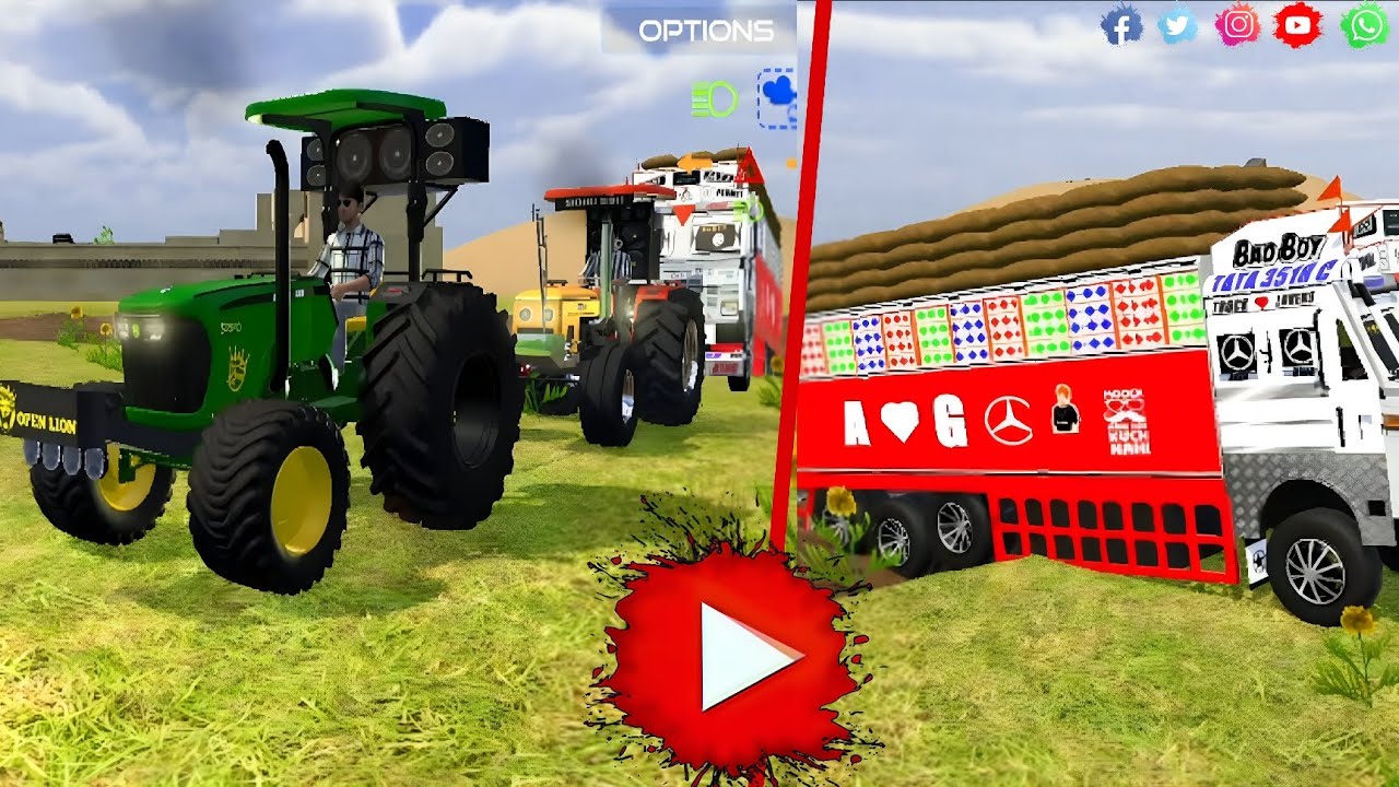INDIAN TRUCK STOCK IN A  SWAMP AND TRACTOR 🚜 RESCUE THE TRUCK FORM SWAMP 