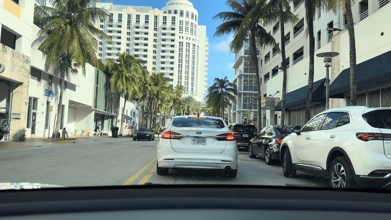 Relaxing Miami Beach Drive (uncut) 🗽 R-Evolution Statue Lincoln Rd Drive By | miami pov drive