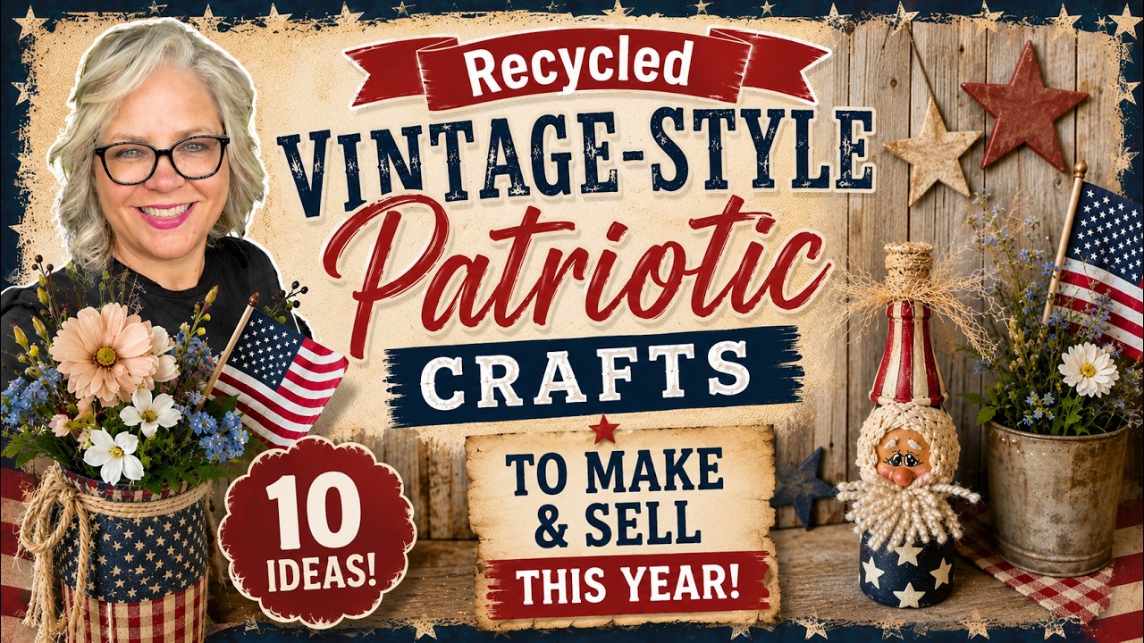 Vintage-Style Americana Patriotic Crafts | 10 Ideas to Make and Sell | Bottles, Cans, Brown Bags