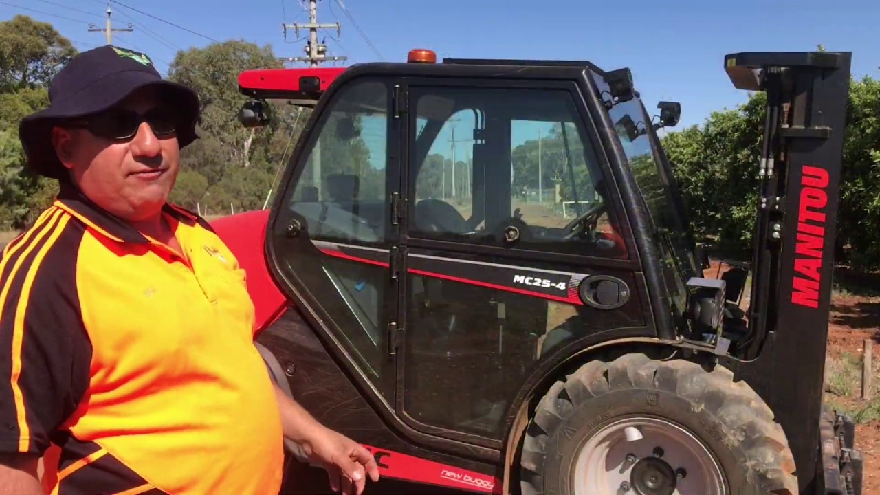Manitou MC25 Rough Terrain Forklift - demo at Australian orange farm