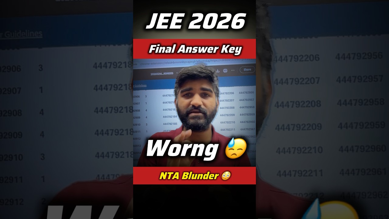 Final Answer Key WRONG😳 JEE Main 2026✅ NTA URGENT UPDATE | JEE Mains Result 2026 #jee2026