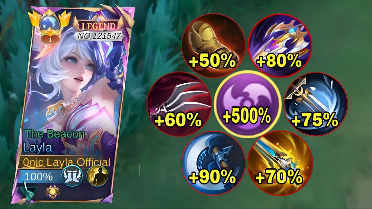 TOP 1 GLOBAL LAYLA BEST BURST CRIT DAMAGE BUILD 1 HIT 2025!!💀 (op build) - Mobile Legends