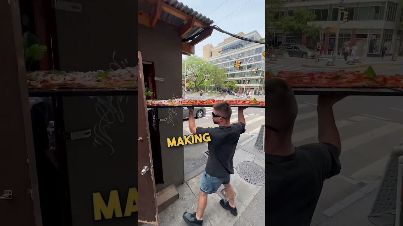 10-Foot Long Pizza in NYC Restaurant 🍕 😲