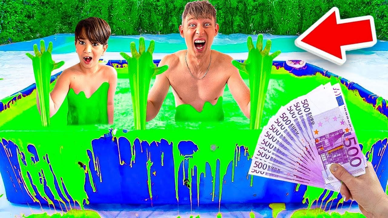 Wer als LETZTES den SCHLEIM POOL  verlässt GEWINNT 10.000€😱(eskaliert)