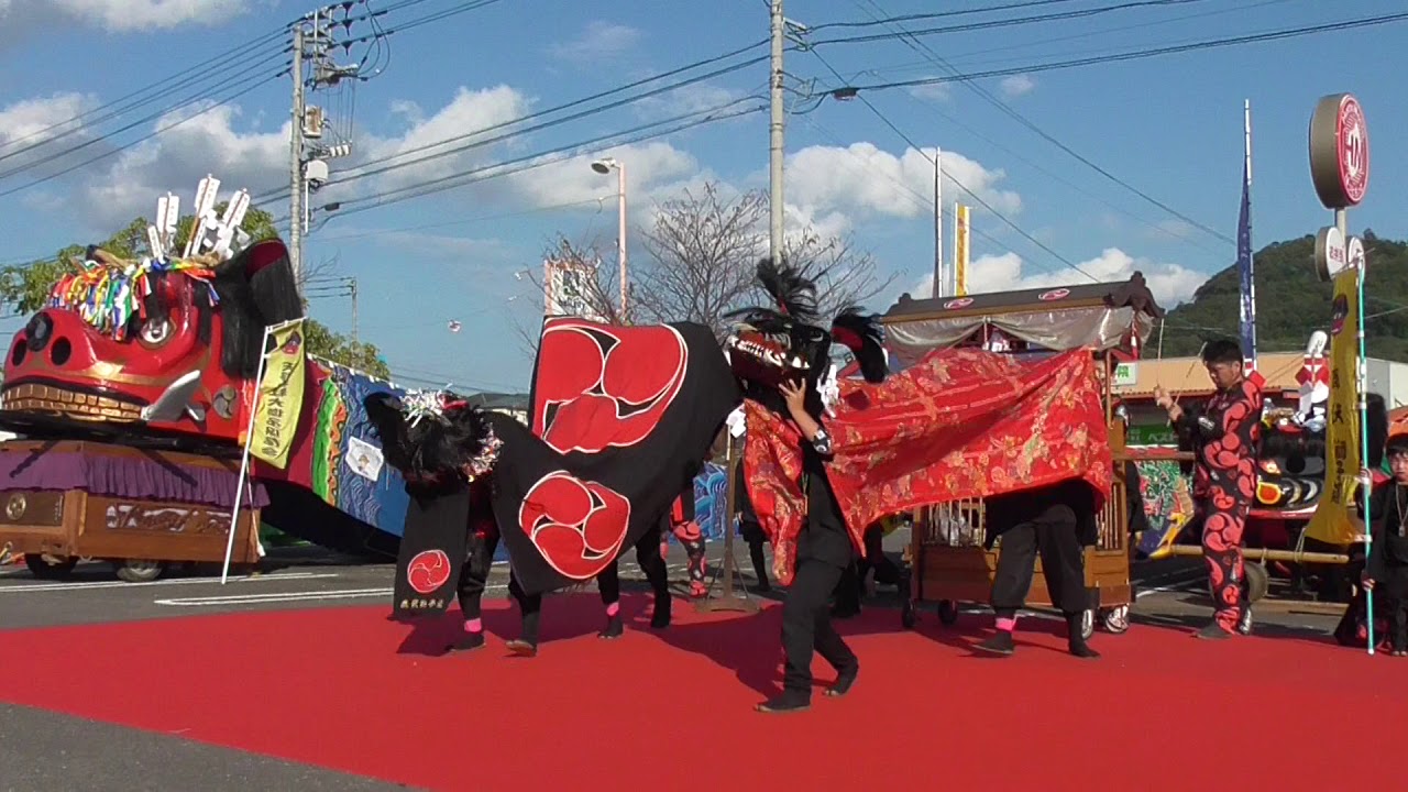 子供獅子舞鹿伏獅子連獅子舞演舞２０１９三木まんで願