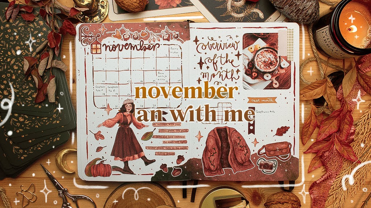 🌰 plan with me | november 2024 bullet journal setup - with my journal kit