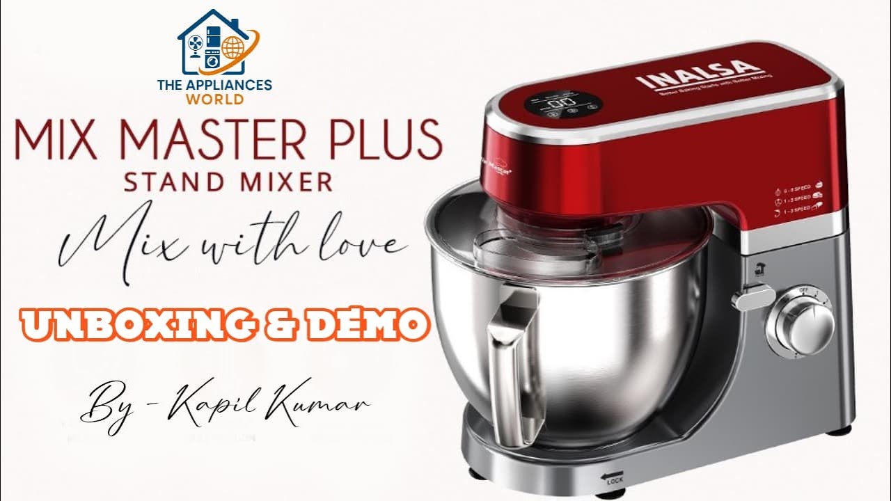 Inalsa Mix Master Plus 1500W Stand Mixer with 3 preset Touch control and 2 Bowl with large capacity