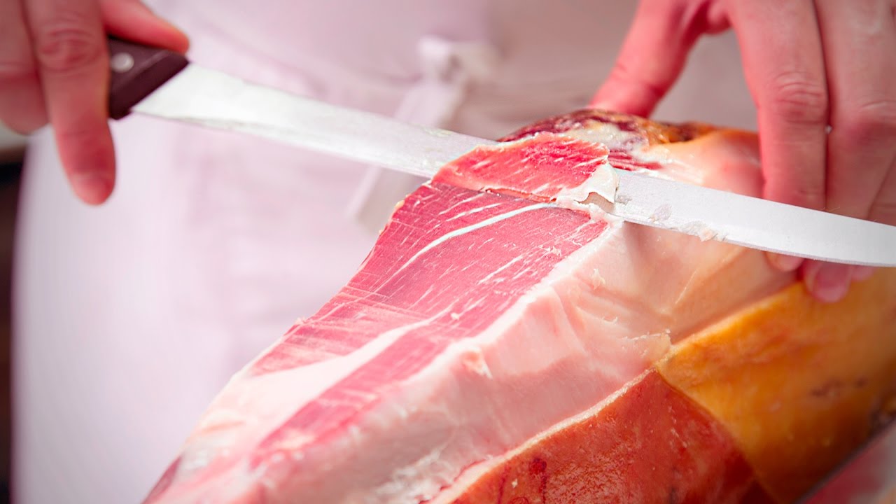 Corte de jamón en lonchas finas. Tutorial para cortar jamón.