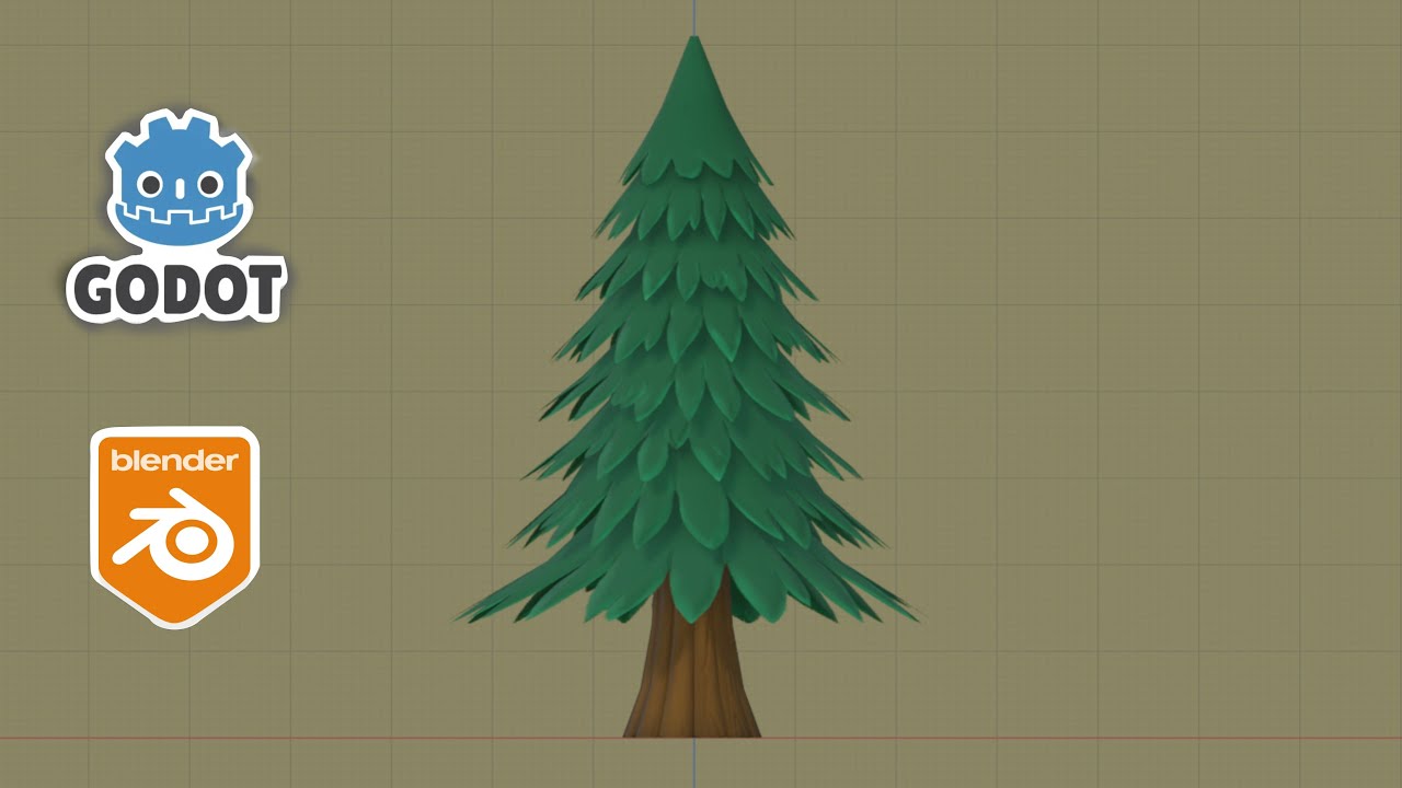 Árbol en Blender y Multimesh en Godot