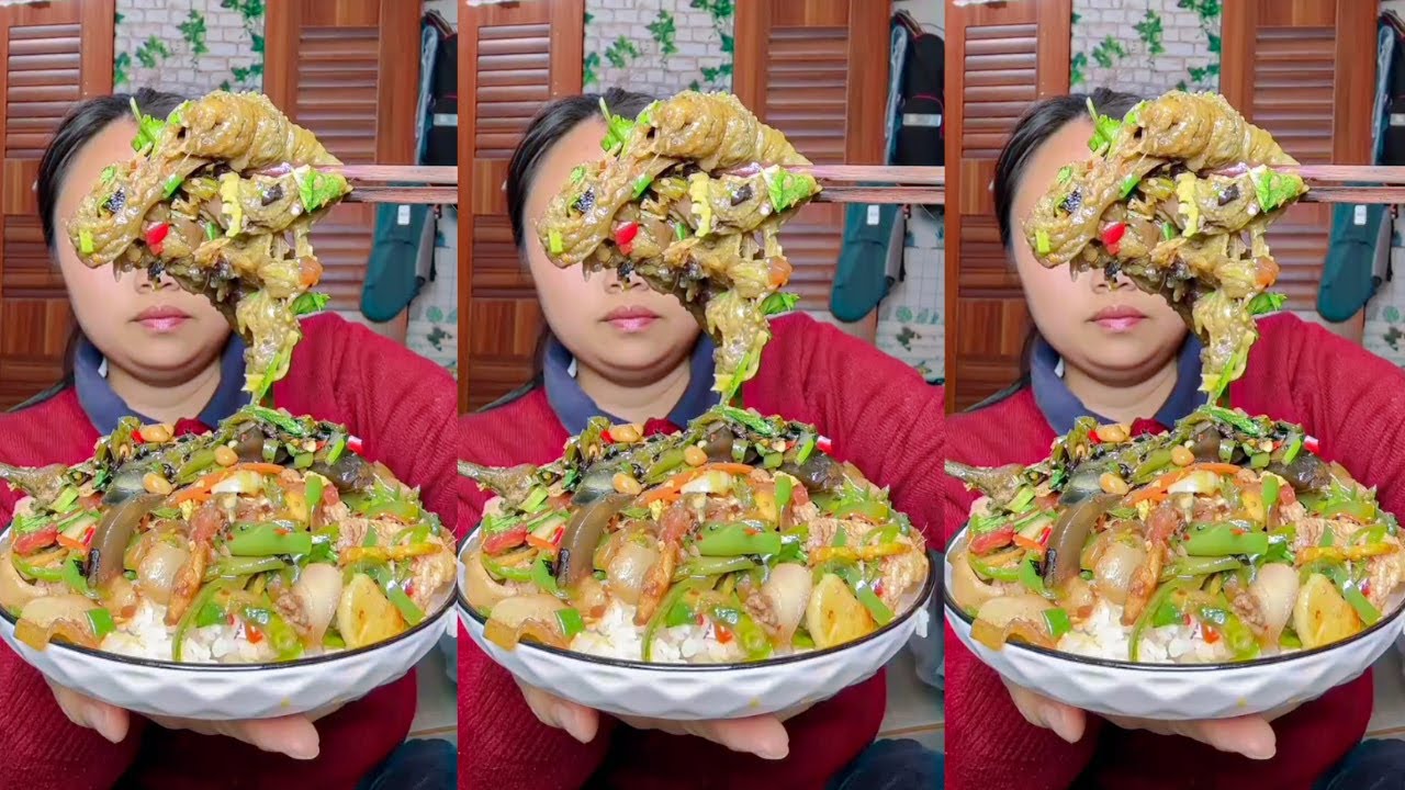 Let’s Eat with Jin Sister | Satisfying Eating Stir-Fried Vegetables with Rice Spicy Home Cooking