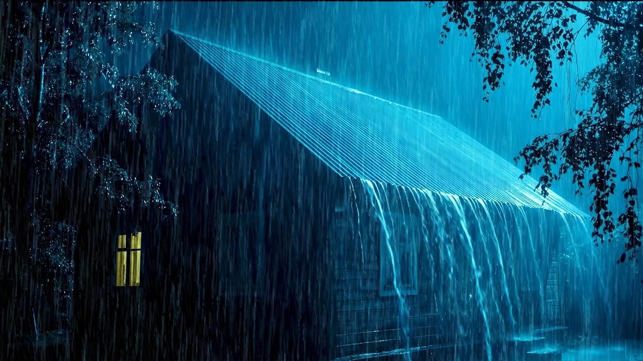 Insomnia Relief in 3 Minutes, Sleep fast with Torrential Rain on Tin Roof & Thunder Sounds at Night