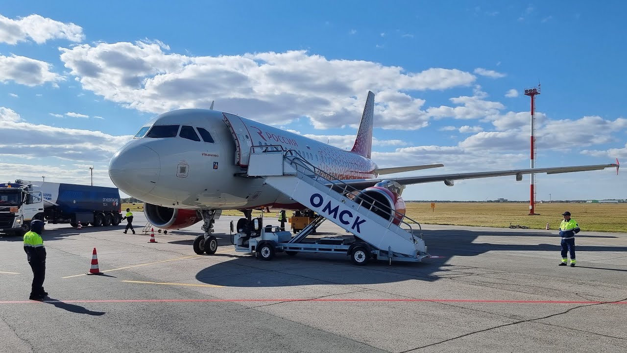 Airbus A319 а/к Россия | Рейс Санкт-Петербург — Омск