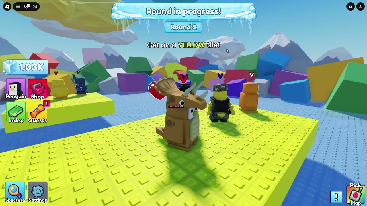 Playing knockout with my friend - roblox