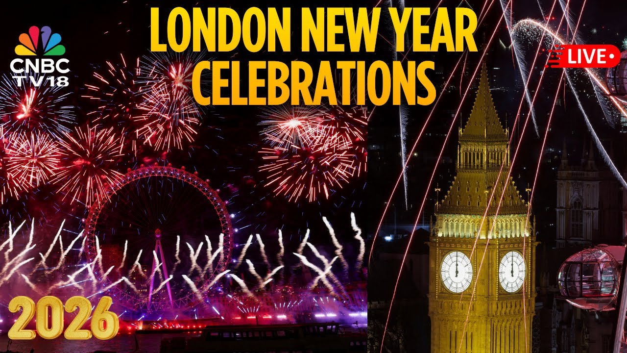 London New Year 2026 LIVE: Fireworks At London Eye Wheel And Big Ben | UK New Year 2026 | N18G