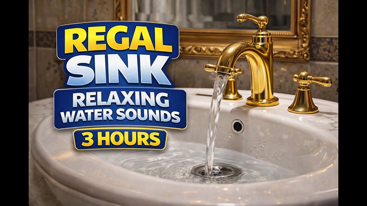 Regal Bathroom Sink Water Sounds (AI Video, Real Water Audio) – 3 Hours ASMR for Sleep & Focus