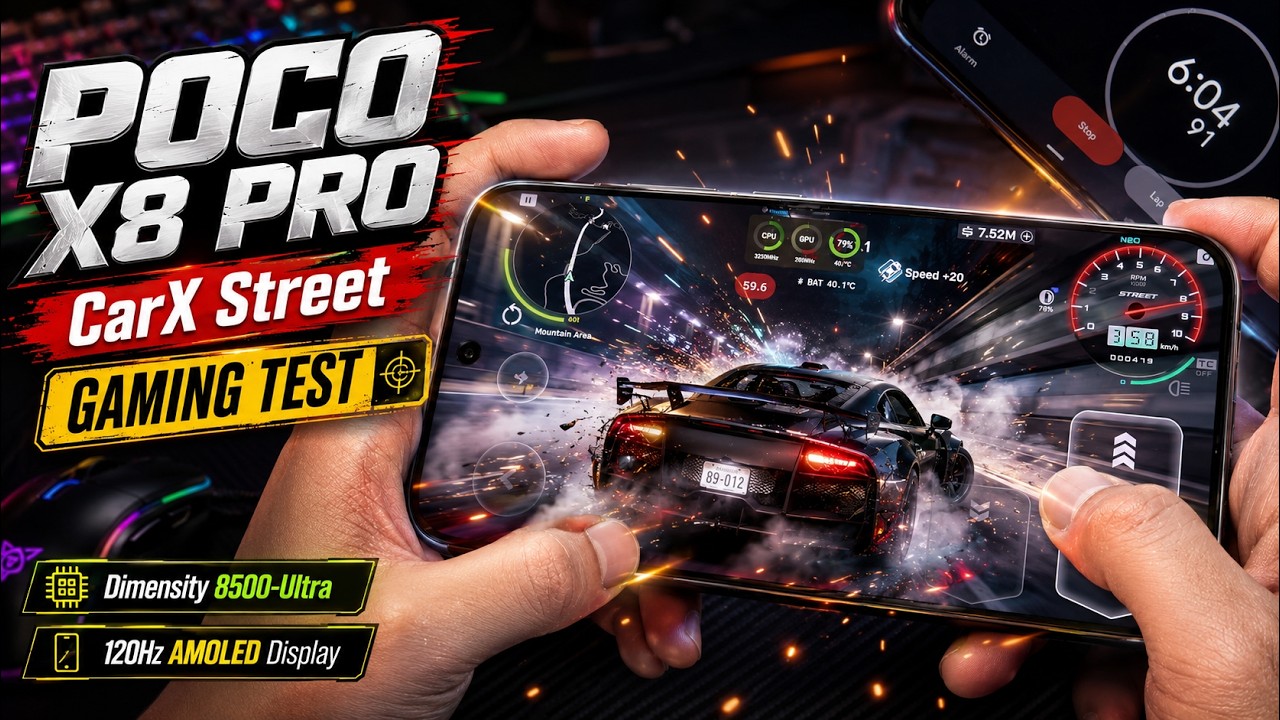 POCO X8 PRO CarX Street Gaming Test | Dimensity 8500-Ultra, 120Hz AMOLED Display