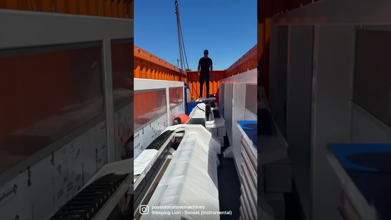 Container unloading day of machines parts! #poseidonmachinesarethefuture
