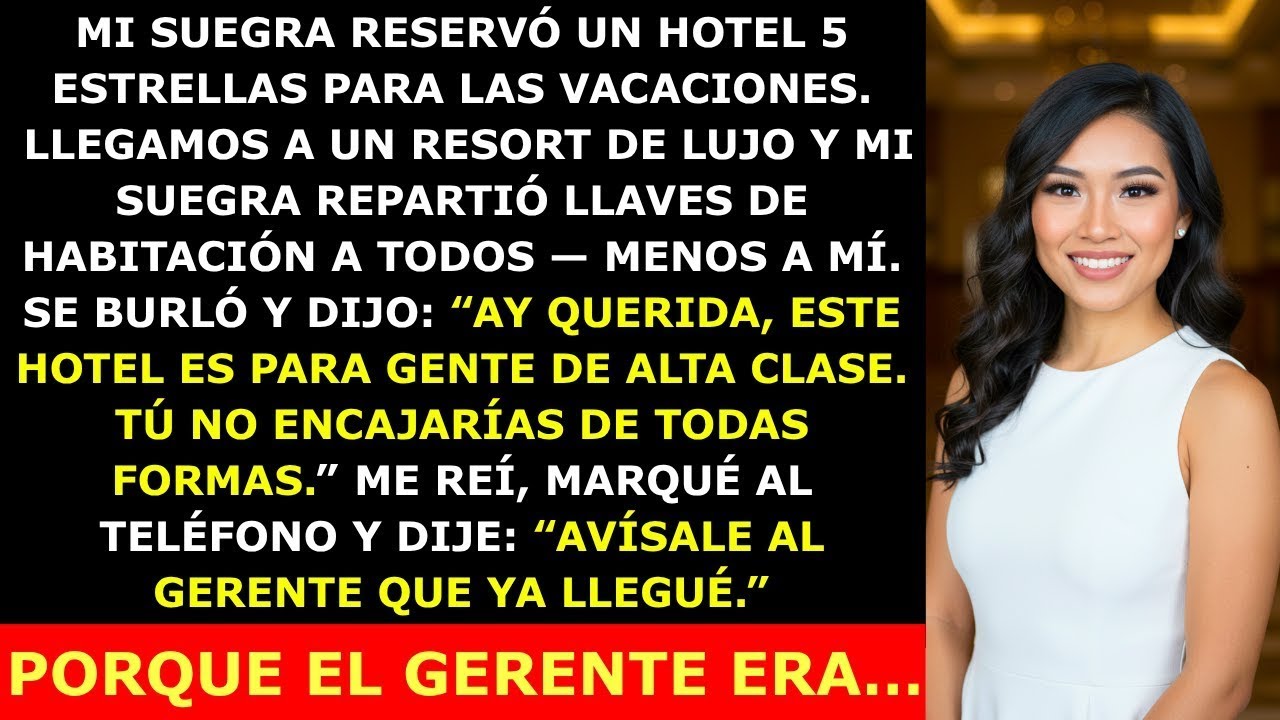 Mi Suegra Reservó Hotel 5 Estrellas Para Todos — Menos Para Mí. Solo Sonreí y Llamé al Gerente...