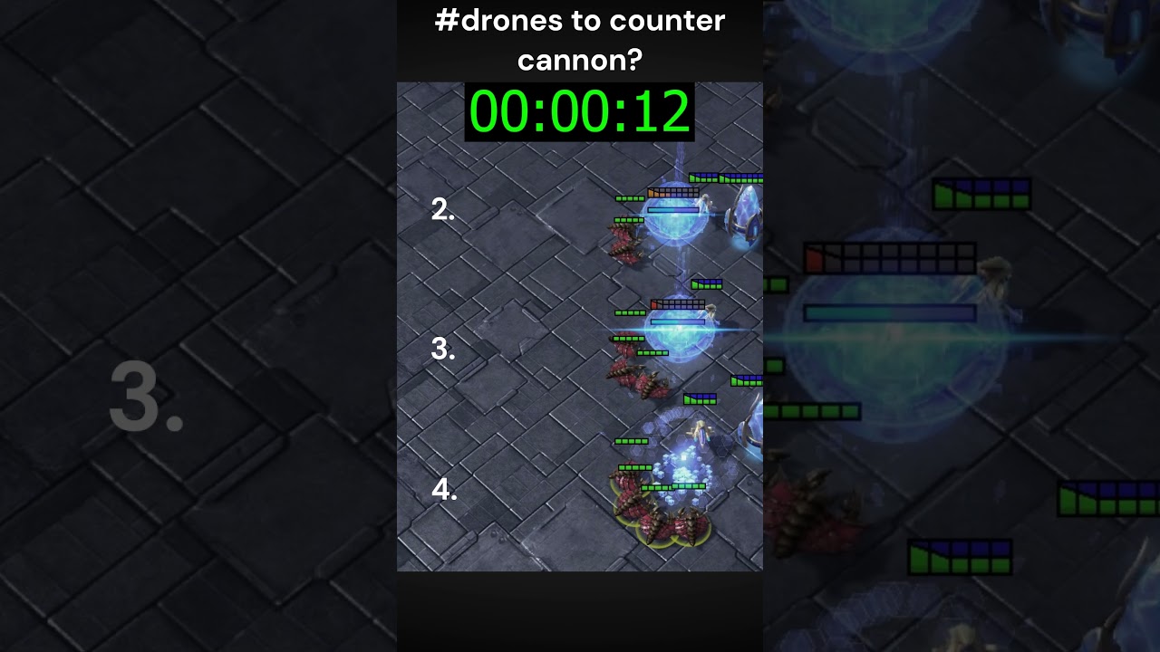 How many drones to take out a cannon rush? #rts #starcraft2 #gaming