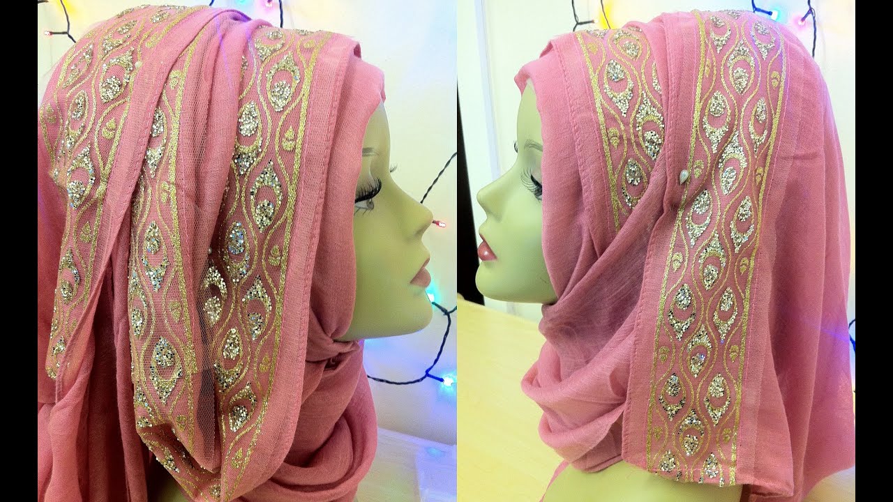 Fancy bordered hijab style || By Shum Stuff