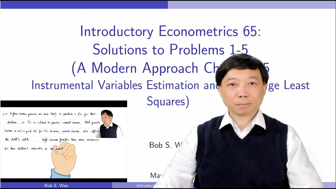 Solutions to Problems 1-5 (Chapter 15 Instrumental Variables Estimation and Two Stage Least Squares)