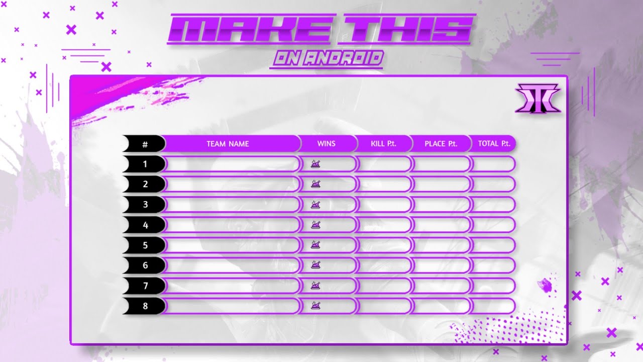 Make Pubg Mobile Tournament Point Table || On Android || Overall Point Table Tutorial ||