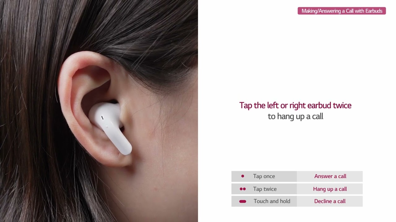 [LG EarBuds] Краткое руководство пользователя LG Tone Free T90