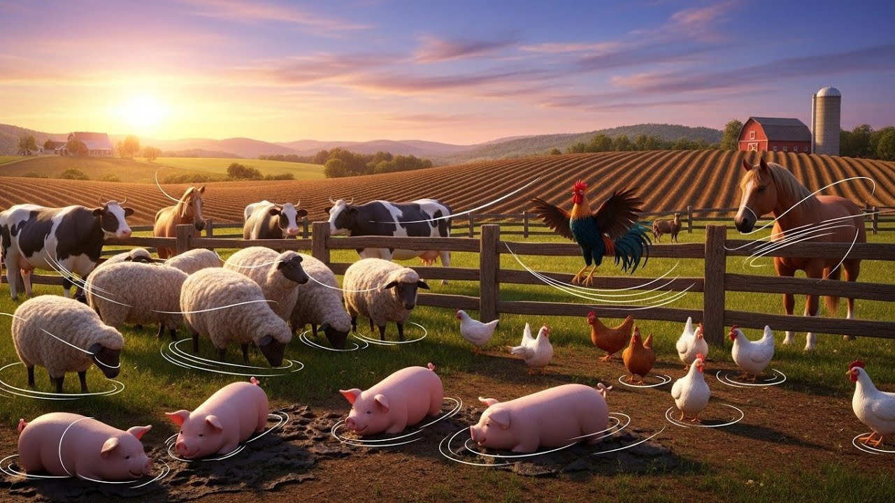Happy Farm Animal Sounds 🐮🐔 Nursery Rhymes & Kids Songs