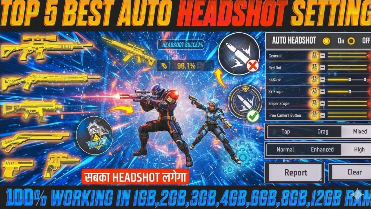 Free Fire New Sensitivity Setting ⚙️ After Update | 100% Auto Headshot Trick 🎯