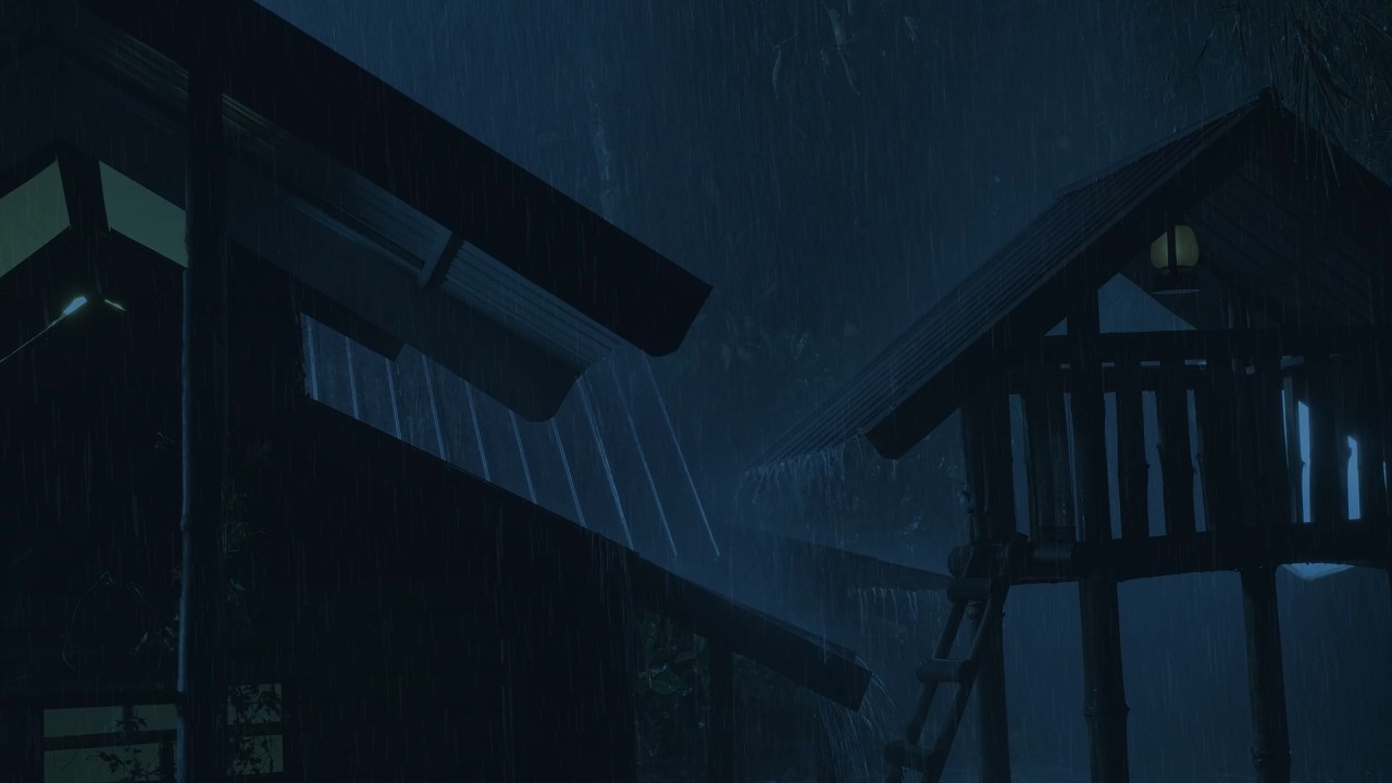 Sleep Better With Pouring Rain & Thunder on Tin Roof | Deep Forest Night Sounds