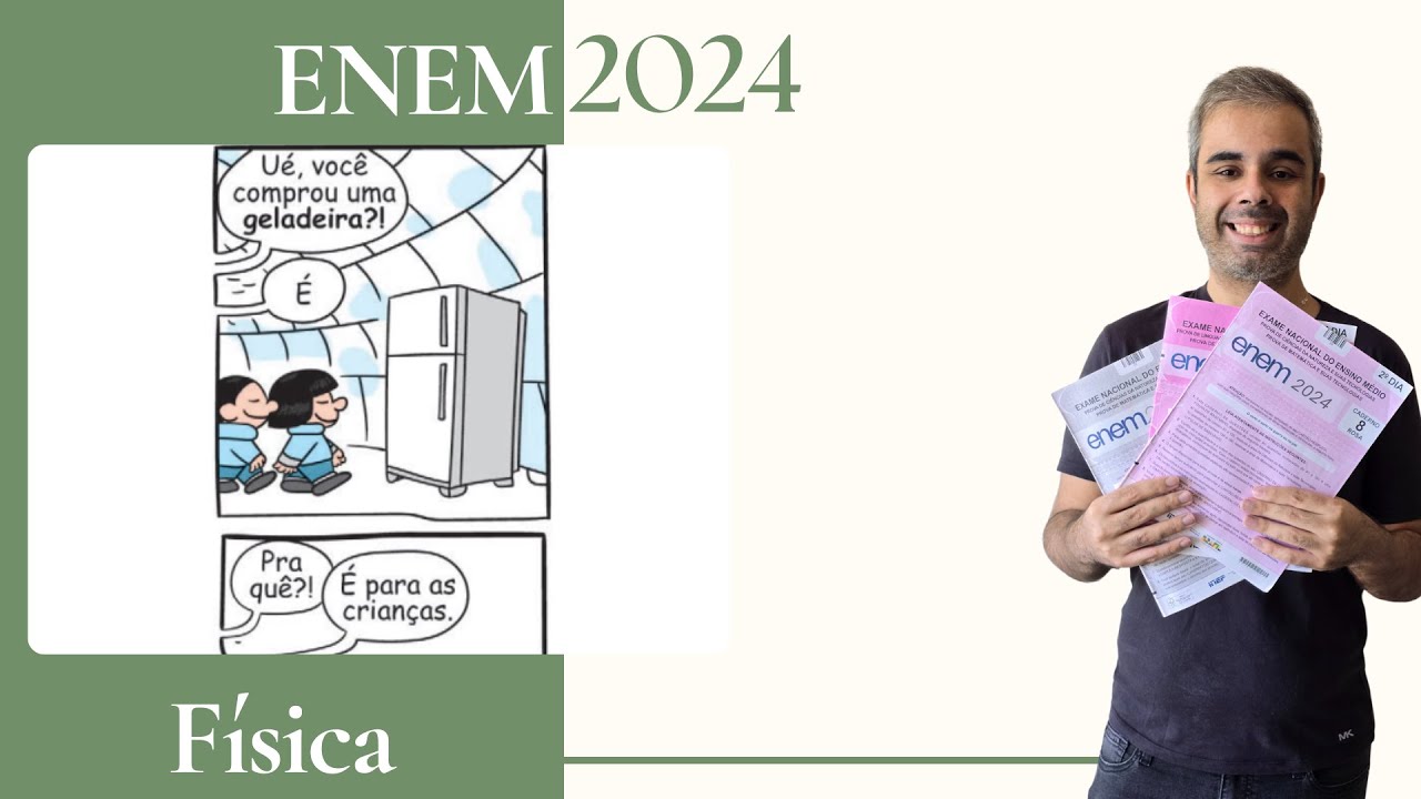 ENEM 2024 - A tirinha ilustra esquimós dentro de um iglu habitação de formato hemisférico construída