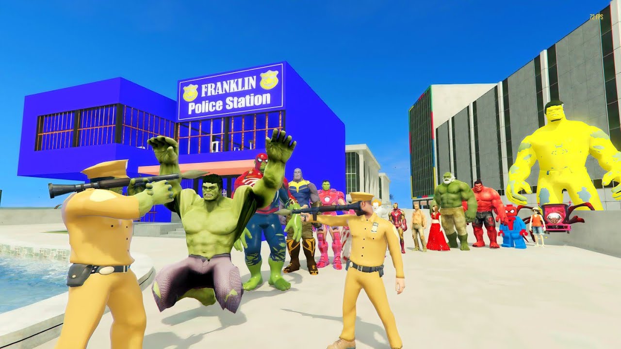 Franklin and Hulk join the police and arrest (Evil Monsters) Indian bike driving 3d 