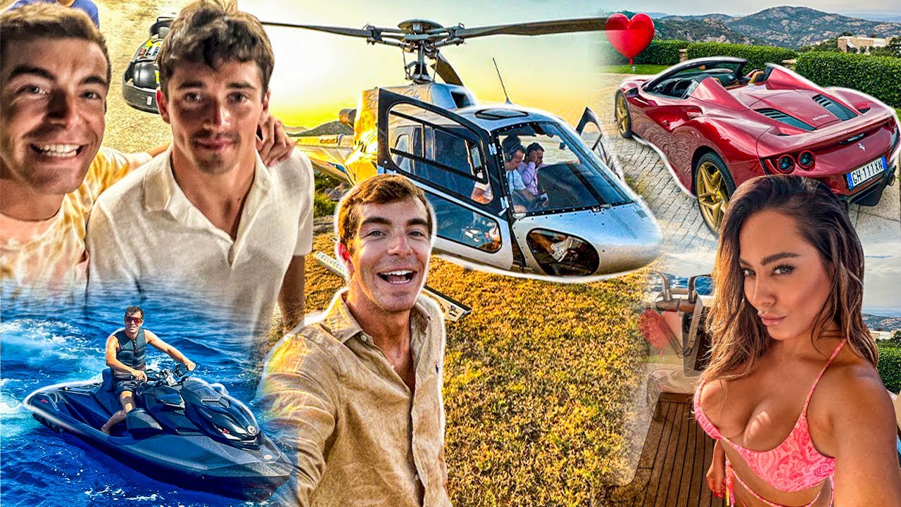 VOLO in ELICOTTERO, SFIDO Leclerc e guido la FERRARI | *Vacanza FOLLE in Sardegna