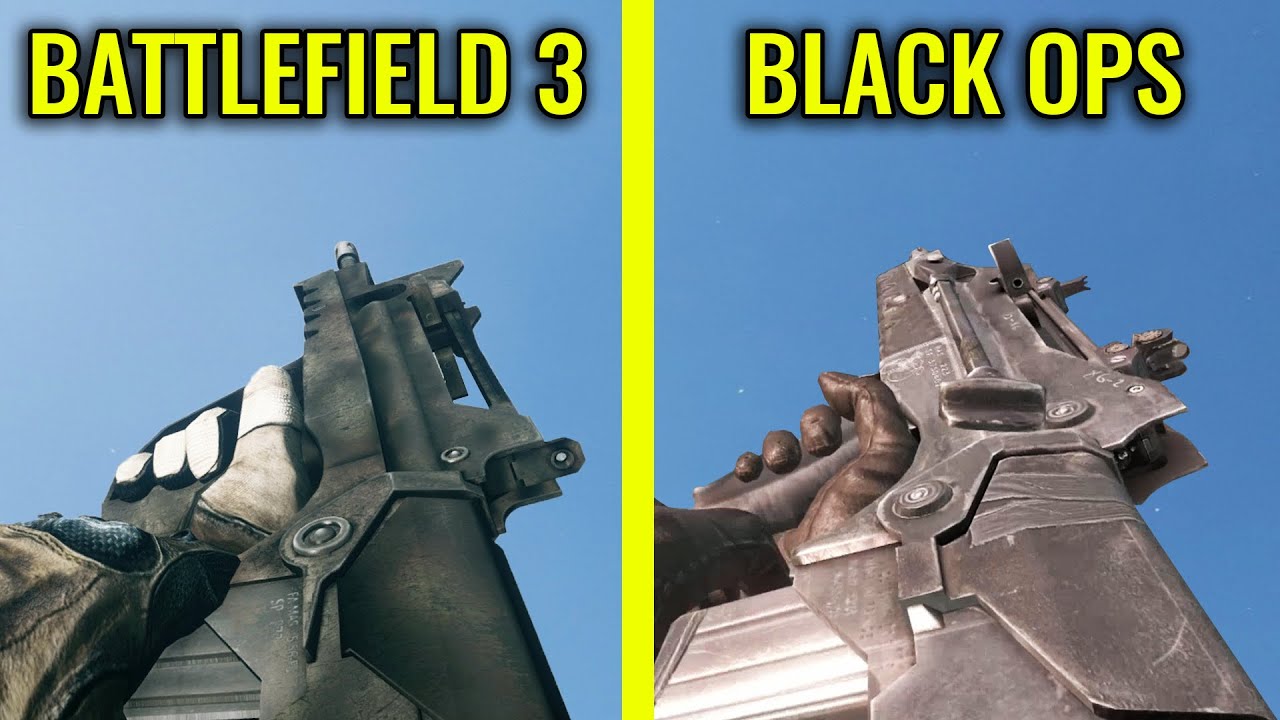 Call of Duty Black Ops vs Battlefield 3 - Weapons Comparison