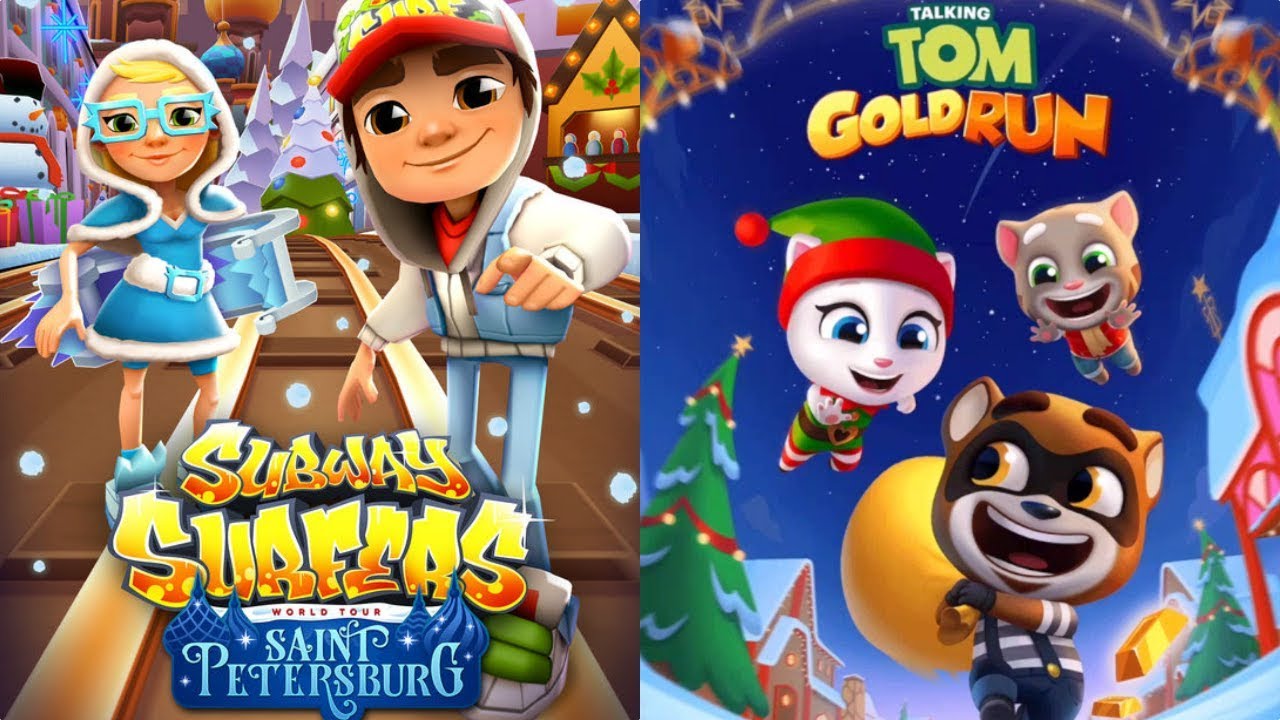 Subway Surfers: Saint Petersburg VS Talking Tom Gold Run Gameplay