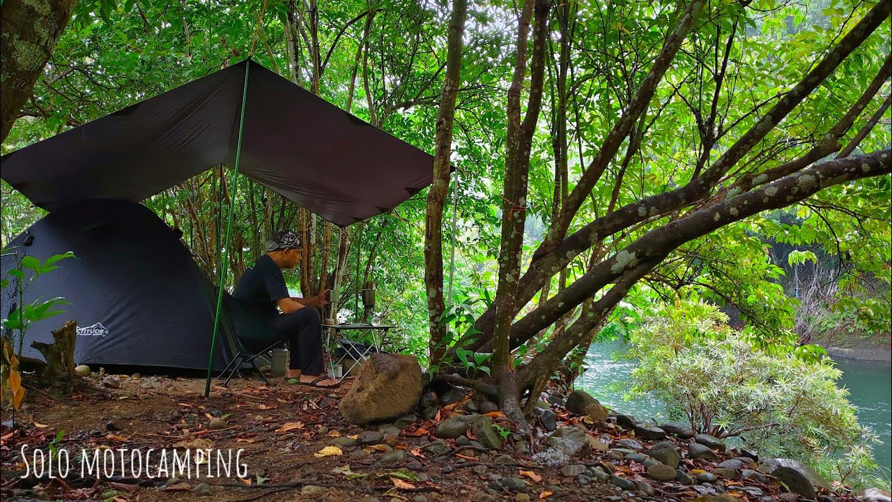 RIVERSIDE SOLO MOTOCAMPING WITH HERO XPULSE 200, REAL QUEZON, SILENT VLOG
