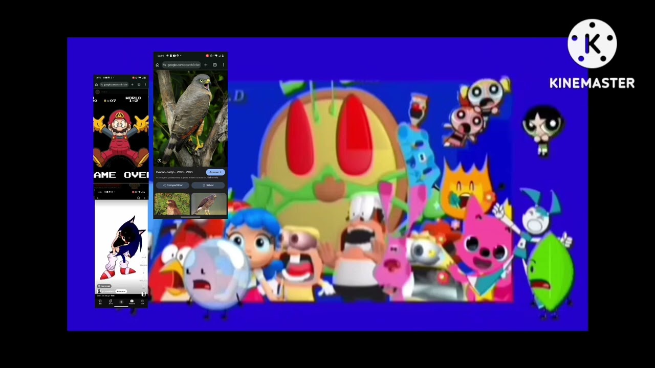 Agora o Mario e o Sonic e o gavião estão gritando em todos